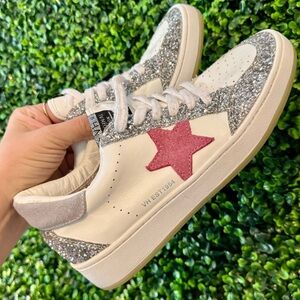 Vintage Havana Glitter Star Sneakers - White and Pink